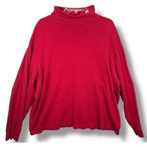 Vintage Men's Polo Ralph Lauren Red Cotton Turtleneck USA Flag Sweater 2XL XXL